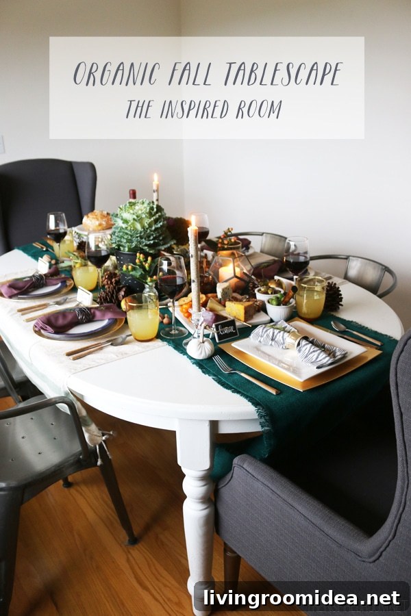 Organic Thanksgiving Tablescape and Video Guide 16 Organic Thanksgiving Fall Tablescape - The Inspired Room blog