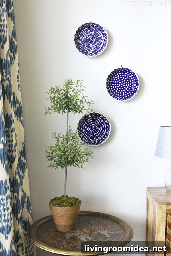 Plates displayed on a wall