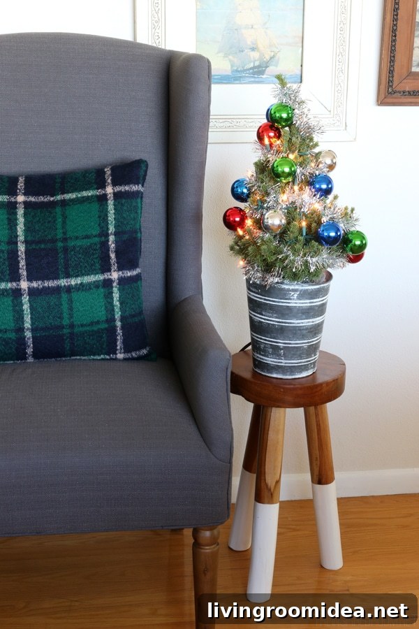 Christmas Decorating: Wreaths and Tree Ideas for Festive Homes 6 The Inspired Room - Gray Wingback - Harry and David Christmas Tree