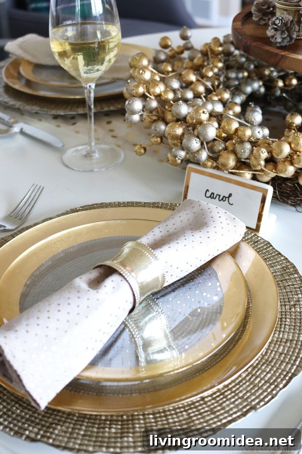 Place Setting - Cozy Glam Holiday Tablescape by The Inspired Room