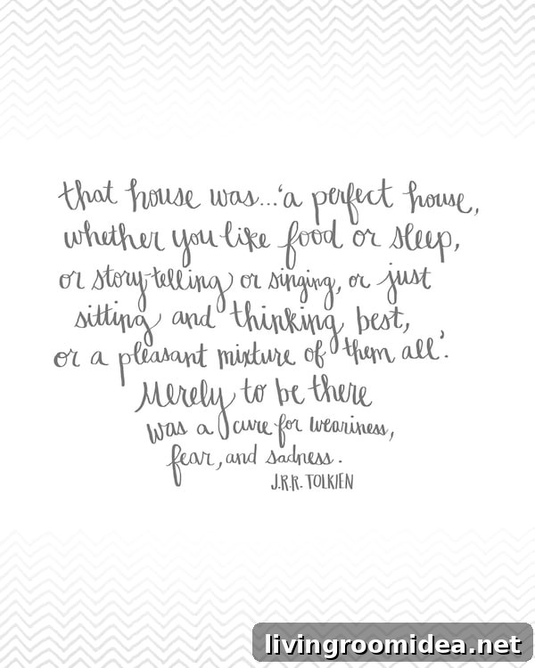 That House was a Perfect House - Tolkien Quote - Free Printable Hand Drawn Artwork from The Inspired Room