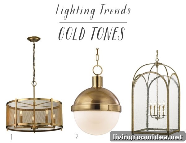 Top Lighting Trends for Stylish Homes 2026 7 Lighting Trends - Gold Tones