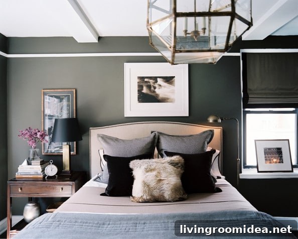 Charcoal Walls in the Bedroom
