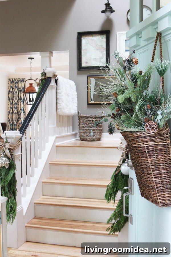 A Welcoming Front Door and Entry - Simple Christmas Decorating