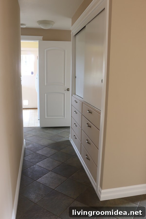 Hallway Cabinets Before - The Inspired Room