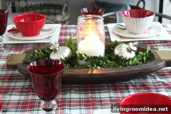 Candelight - Easy Christmas Centerpiece - Ornaments Boxwood Mason Jar