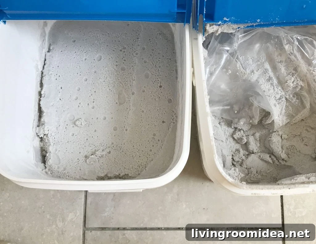 View inside of Mapei Flexcolor grout at premixed grout