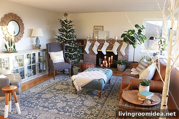 Cozy Christmas Living Room Decor: New Rug & Holiday Update 17 The Inspired Room Living Room at Christmas