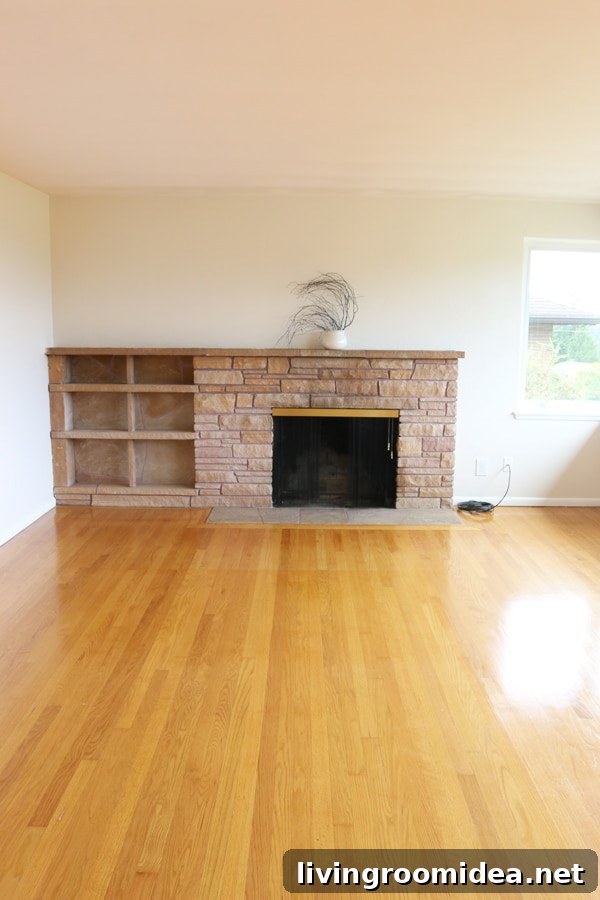 Fireplace Before - Living Room
