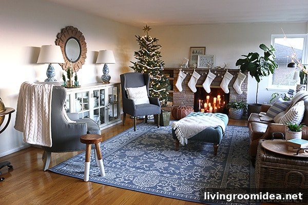 Christmas Family Room Decorating - The Inspired Room