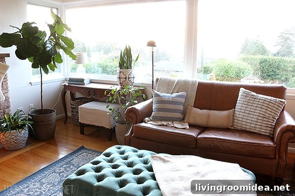 The Inspired Room Leather Loveseat - Pottery Barn
