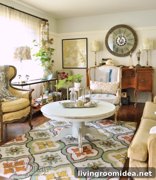 Collected and Colorful Living Room - Jennifer Rizzo