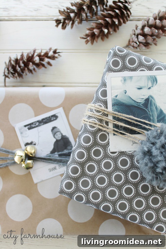 Creative Gift Wrapping Ideas, Tips & Tricks for Impressive Presents 3 Polaroid Gift Wrap Idea - City Farmhouse