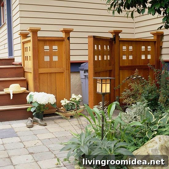 Concealing Trash Cans with Fencing