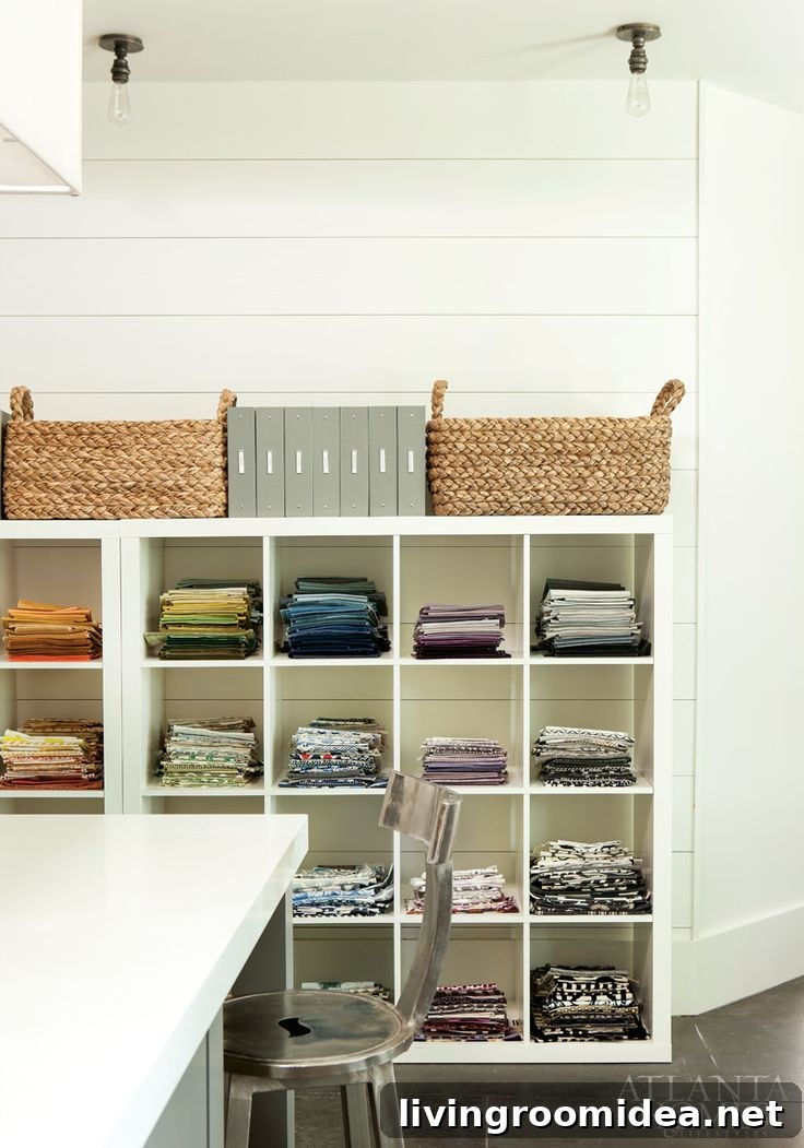 10 Functional Living Spaces for Smart Home Organization 10 Modular Storage for Fabric - Functional Craft Space