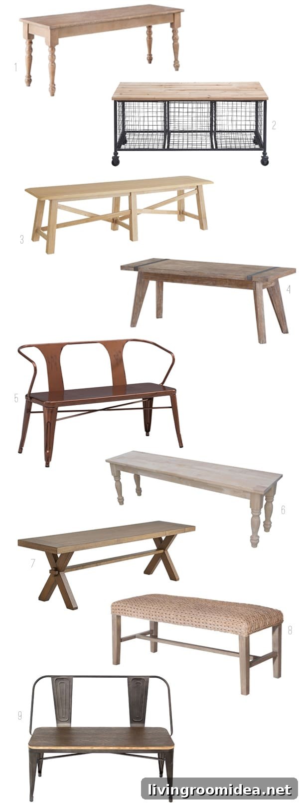 Gather Bench Seating Ideas: Stylish Built-In and Freestanding Options 8 Bench Seating Round Up - Wood and Metal - The Inspired Room blog