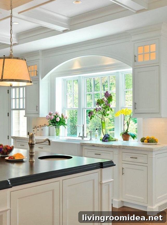 Kitchen Remodel: Flush Windows Integrated Into Counter Design 5 Farmhouse Kitchen Sink - Counter Flush with Window - Jan Gleysteen Architects