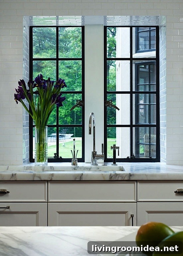 Counter Height Kitchen Sink Window - Flush