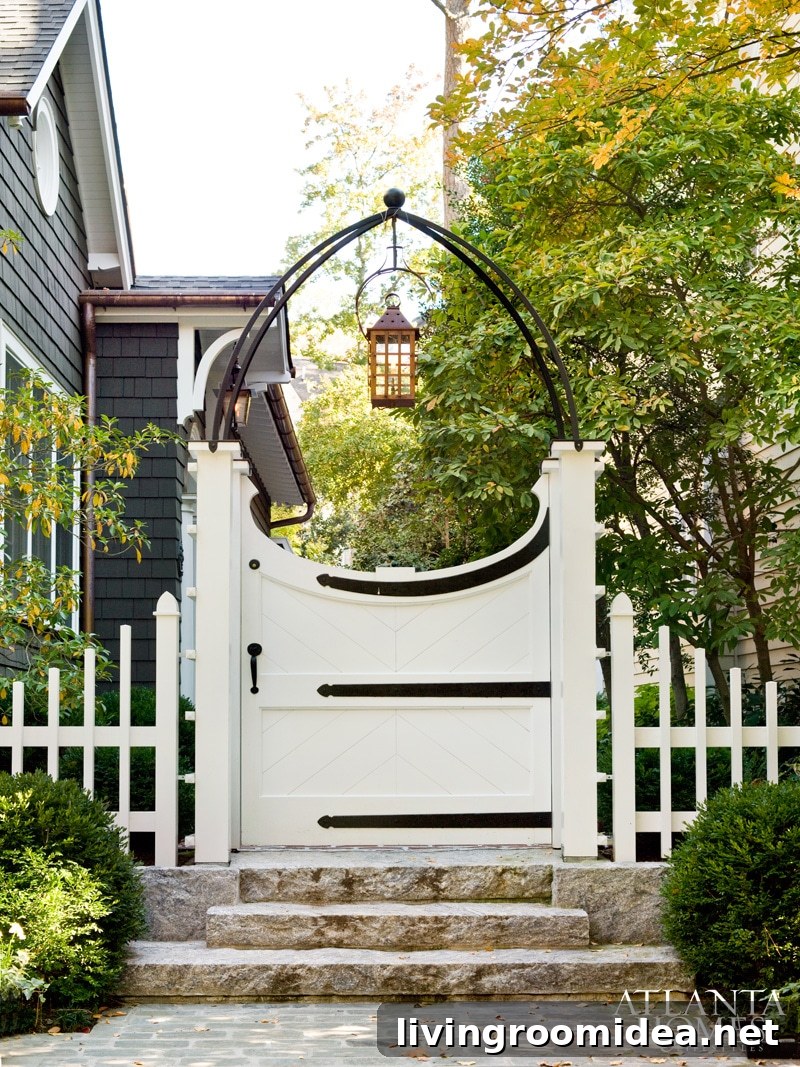 Charming Garden Gate Ideas Inspired by Timeless Designs 8 Charming White Garden Gate with Metal Arbor