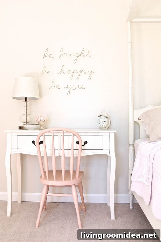 Sweet and Simple Girls Room - Pale Pink Chair - Julie Blanner