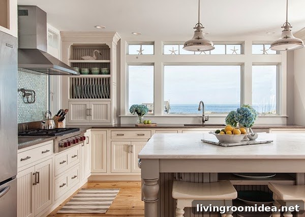 Kitchen with a View by Reef Cape Cods Home Builder