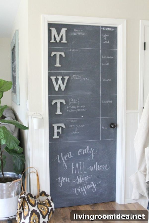 Chalkboard Door -Week At A Glance - Lemonade Makin Mama