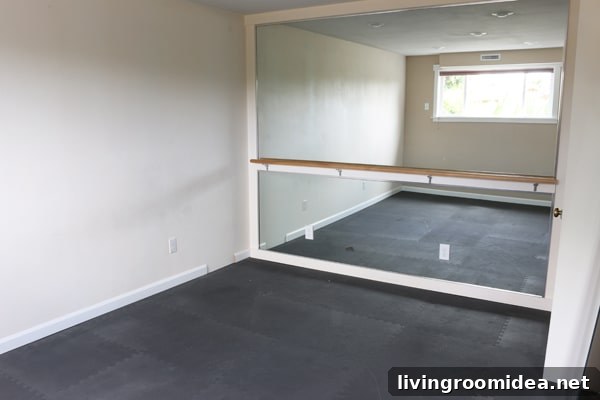 Exercise room in basement