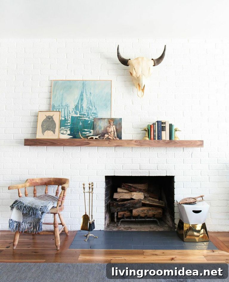 Midcentury Fireplace Emily Henderson