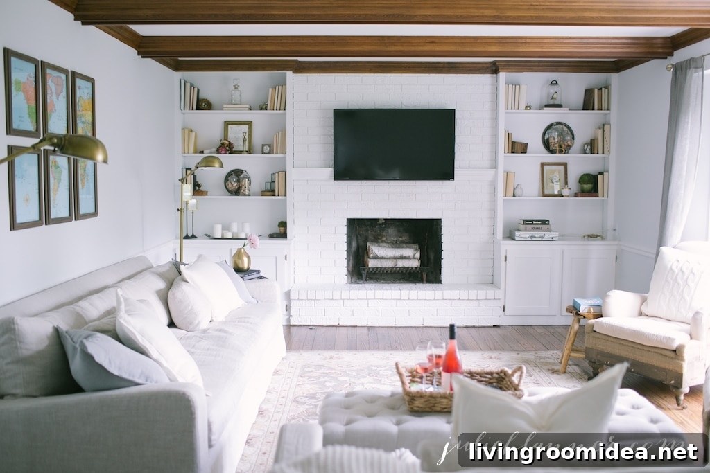 White Painted Brick Fireplace Julie Blanner