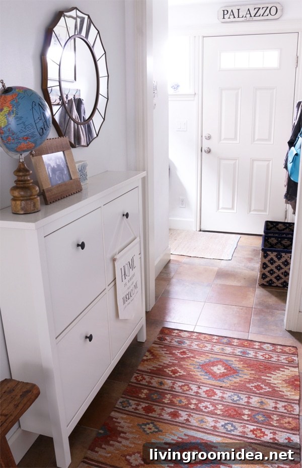 Small Entryway and Hall Makeover: Townhouse Update Guide 10 Hemnes shoe cabinet