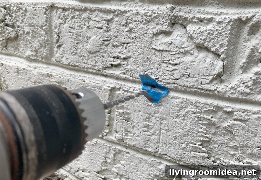 Drilling Into Brick On Tape Mark