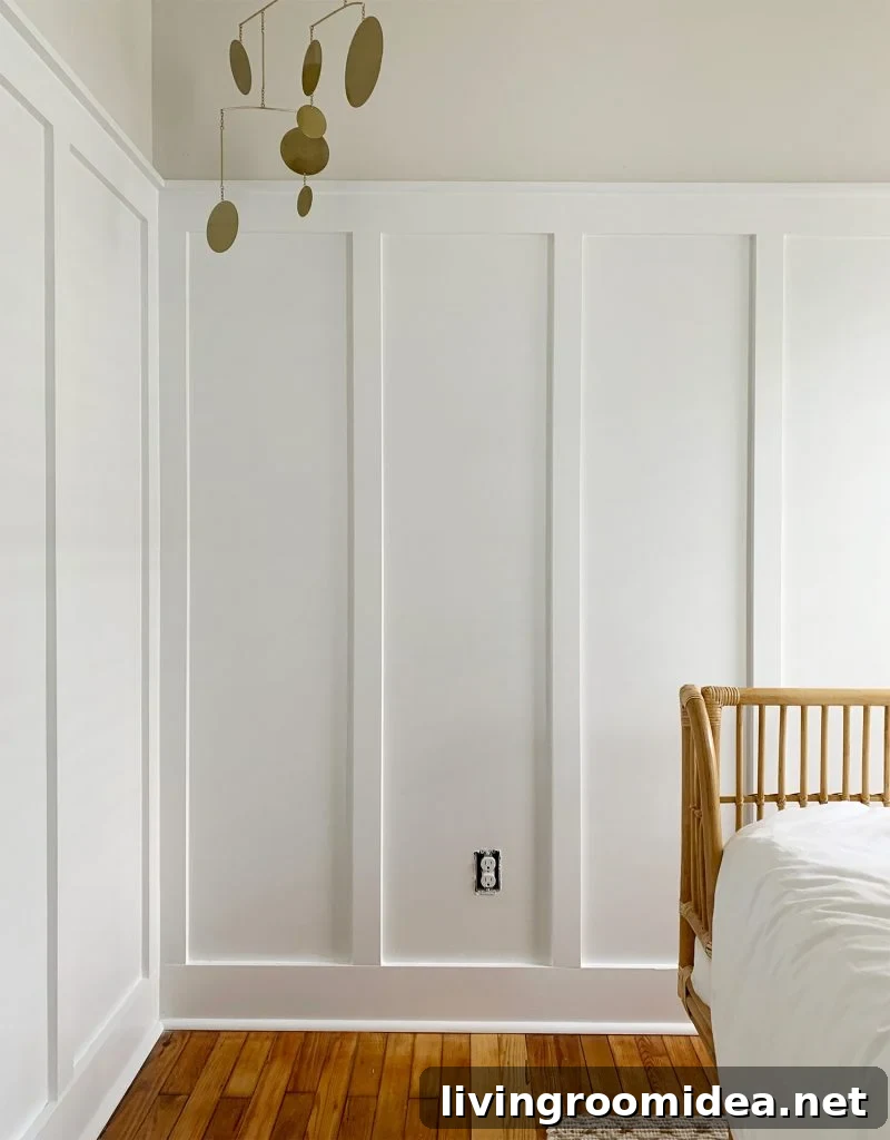 Board and Batten Tutorial: Step-by-Step Wall Installation Guide 12 Final White Board And Batten Wall Treatment Painted In Corner