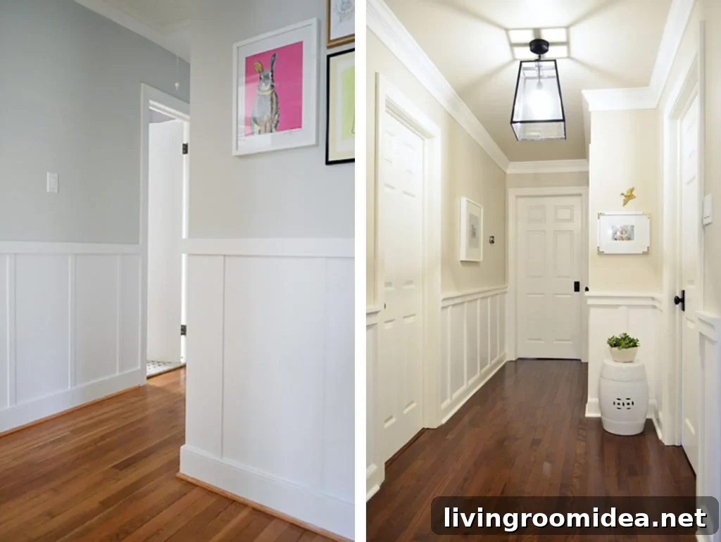 Board and Batten Tutorial: Step-by-Step Wall Installation Guide 3 Two Examples Of Board And Batten Treatments In Hallways
