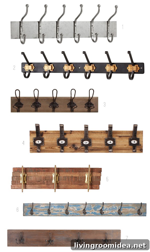 Gather Hook Rails: Installation Guide and Buying Tips 2 Wall Hooks - Wood and Metal - The Inspired Room
