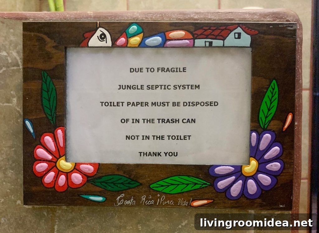 Sign In Costa Rica Airbnb For Disposing Of Toilet Paper In Trash