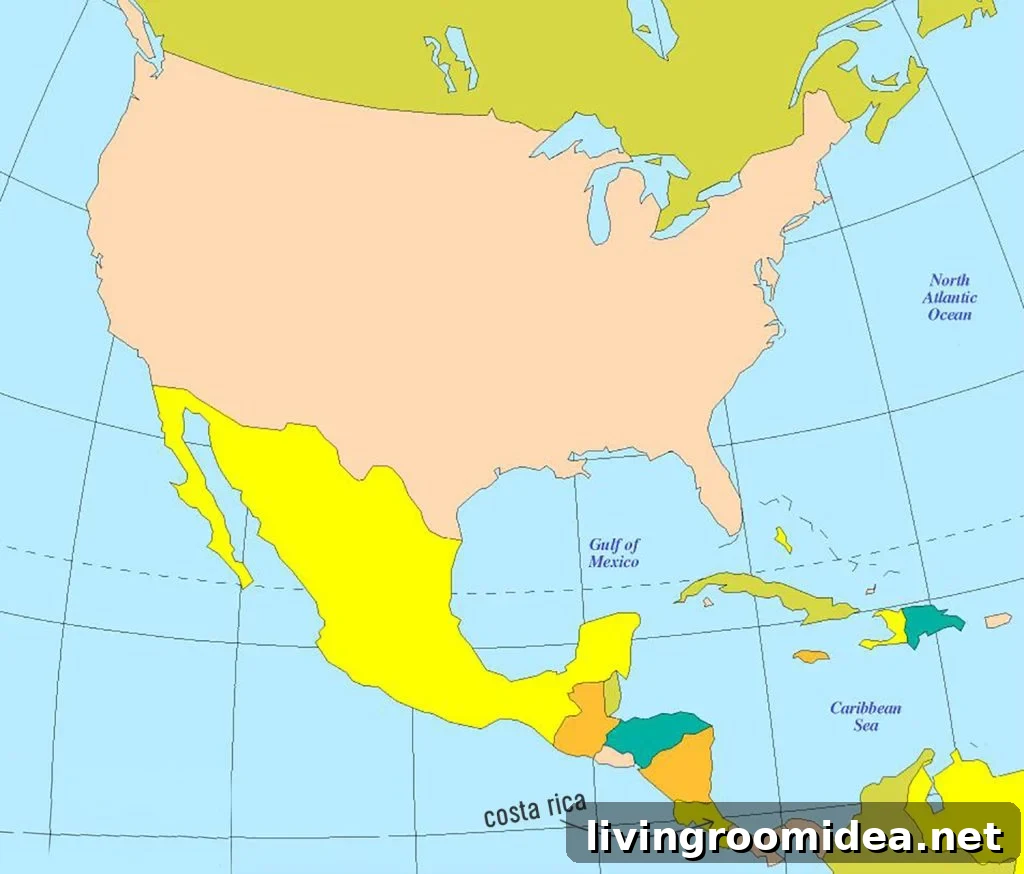 Costa Rica On World Map