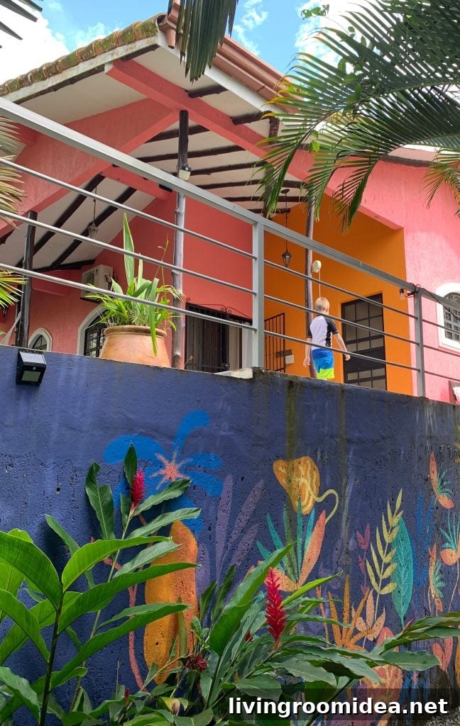 Colorful Mural At Airbnb In Esterillos Oeste Costa Rica
