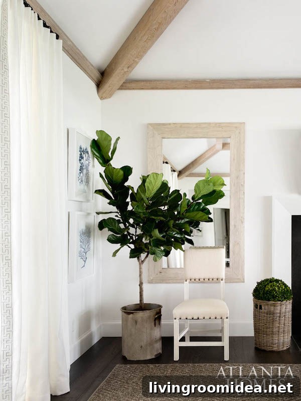 Greenery and Plant Decor Ideas for Stylish Indoor Spaces 14 Fiddle Leaf Fig in a Basket - Designed by Alissa Portman