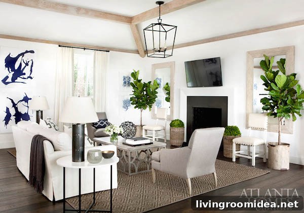 Neutral Room with Fiddle Leaf Fig - Atlanta Homes - Sea Island Getaway by Alissa Portman
