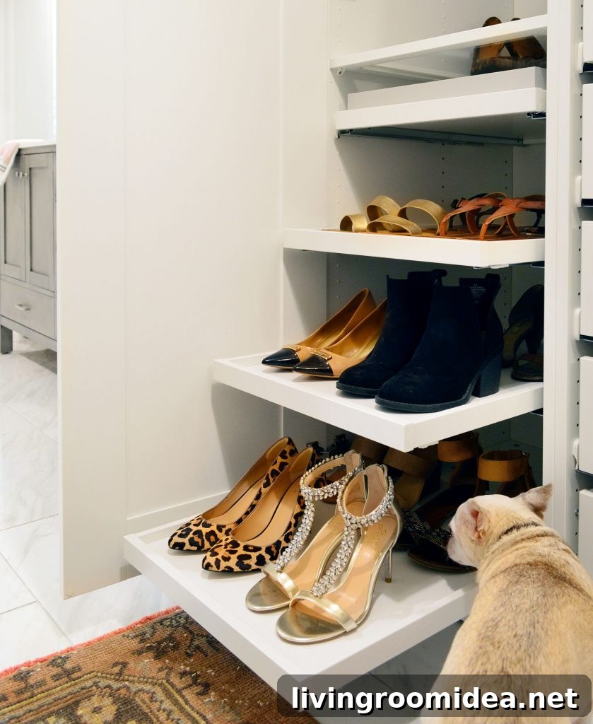 IKEA PAX Closet Makeover: Budget Breakdown + Video Tour 10 Pull Out Shoe Trays In Ikea Pax Wardrobe With Burger