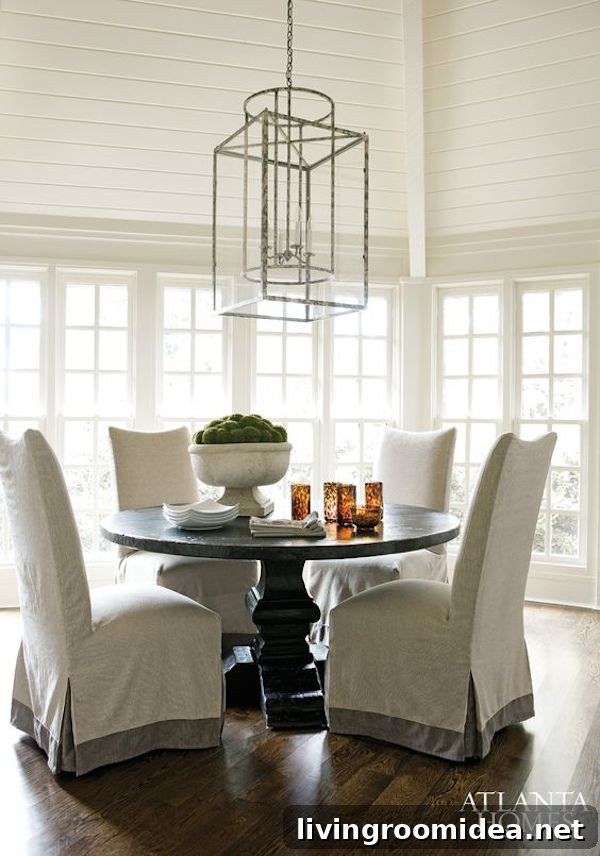 Slipcovered Parsons Dining Chairs - Atlanta Homes