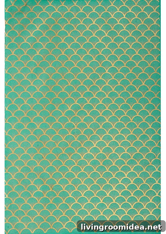 Green and Gold Scalloped Pattern - Easy and Inexpensive DIY Artwork