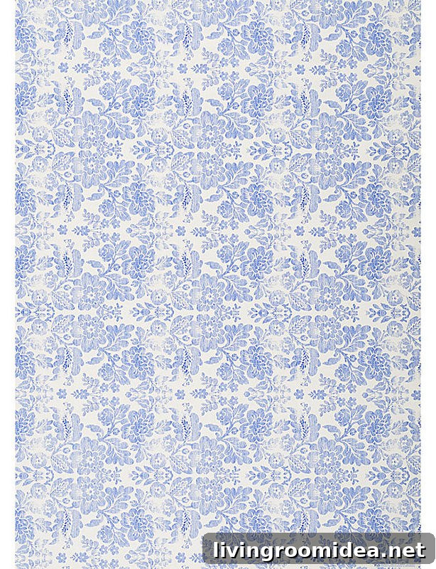 Blue and White Floral Paper - Easy and Inexpensive DIY Artwork