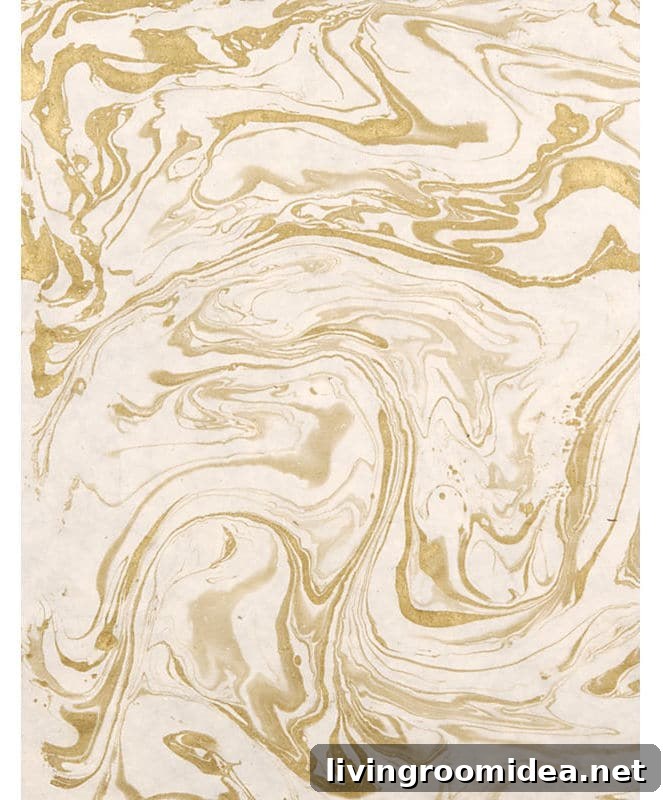 Gold and White Marbleized Paper - Easy and Inexpensive DIY Artwork