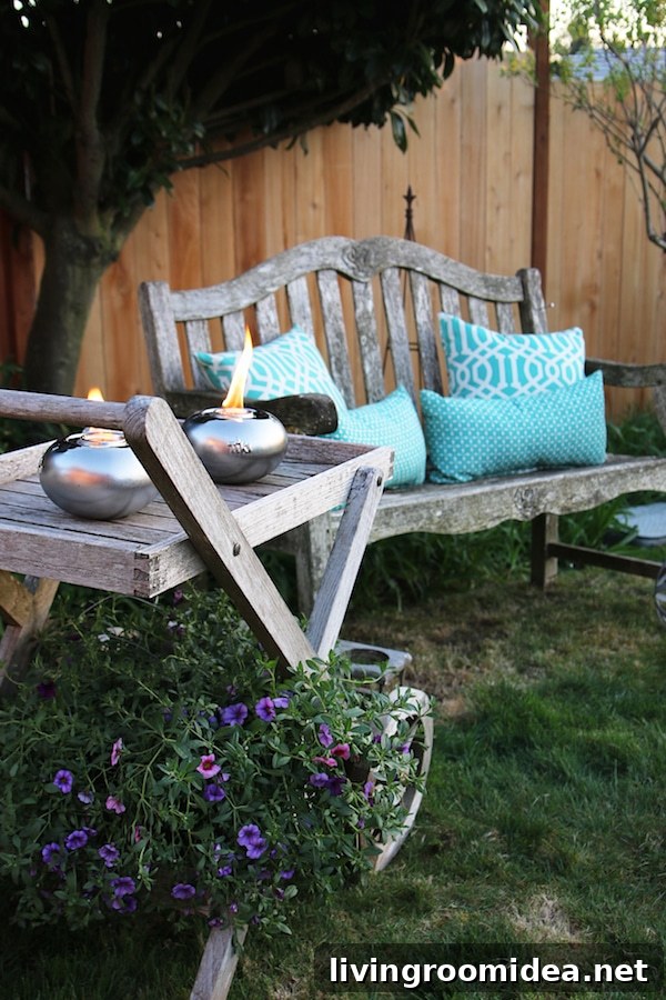 Designing an Inviting Backyard: Secrets to a Cozy Outdoor Space 5 The Inspired Room Outdoor Space - Tabletop Tiki Torches