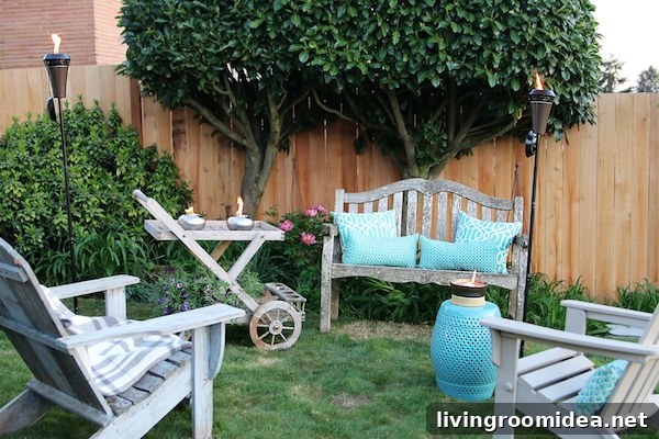 Designing an Inviting Backyard: Secrets to a Cozy Outdoor Space 7 The Inspired Room Outdoor Area - Tiki Torches
