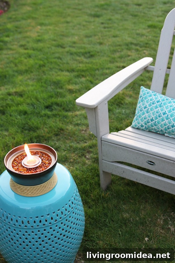 Create an Inviting Backyard: Simple Secrets for Outdoor Comfort 8 The Inspired Room Outdoor Space - Tabletop Tiki Torch