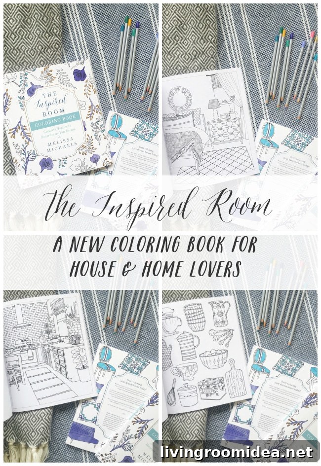 The Inspired Room - A New Coloring Book for House and Home Lovers - Home Decorating Adult Coloring Book