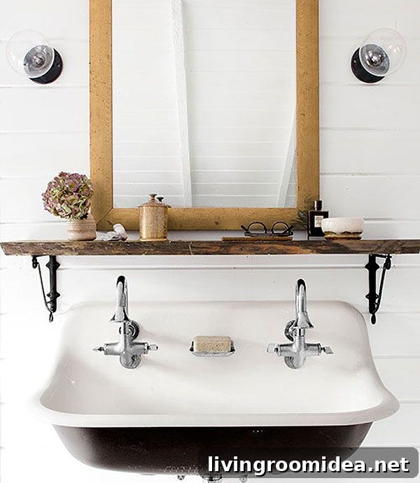 Colored Powder-Coated Trough Sinks: Durable Styles & Finishes 11 Black and White Trough Sink - Inspiration for Bathrooms with Trough Sinks