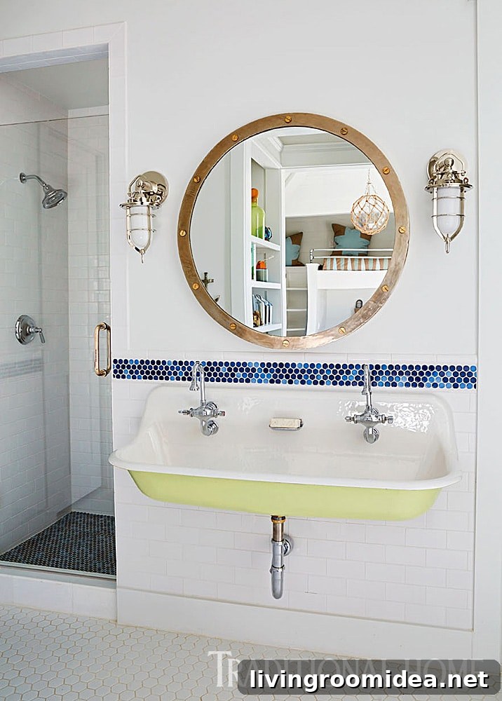 Double Trough Sink - Powder Coated Yellow Green